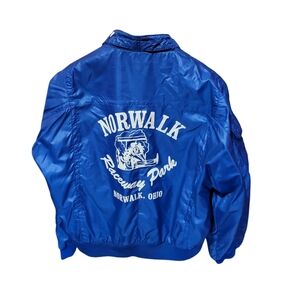 Vintage Upstream Norwalk Racing Lightweight Blue Jacket Size XL